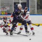 The Mission City Outlaws advanced past the Port Moody Panthers in five games during the opening round of PJHL playoff action. (Photo Courtesy of Purple Poppy Photography)